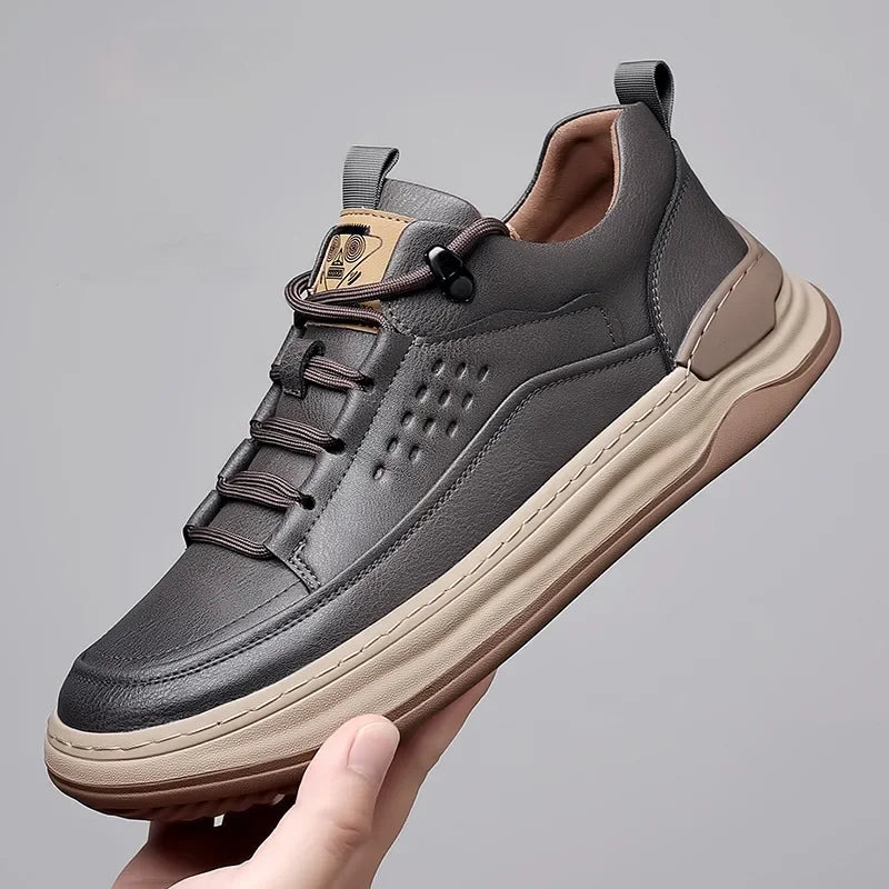 Men's Orthopedic Vegan Leather Sneakers-MODAUTLET