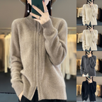 Cozy Wool Cashmere Zip Cardigan
