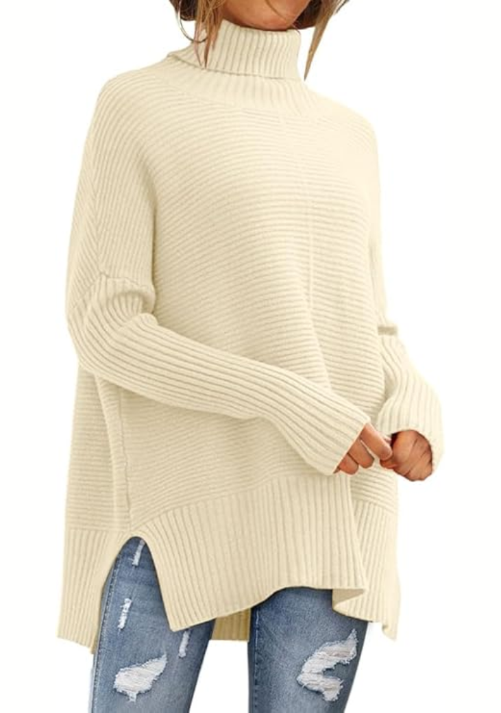 Women's Elegant Turtleneck Sweater Beige