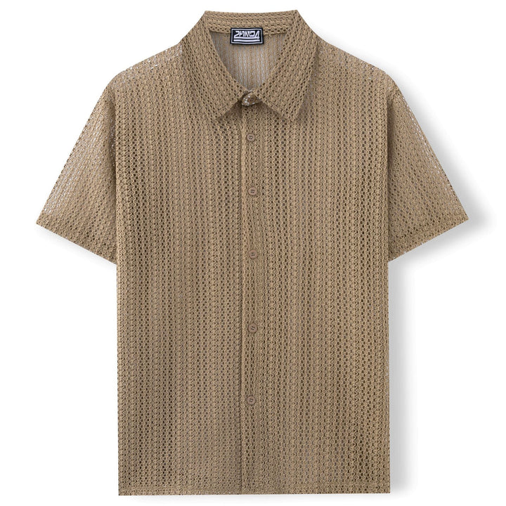 Men's Lightweight Summer Polo Shirt Breathable Knit-MODAUTLET