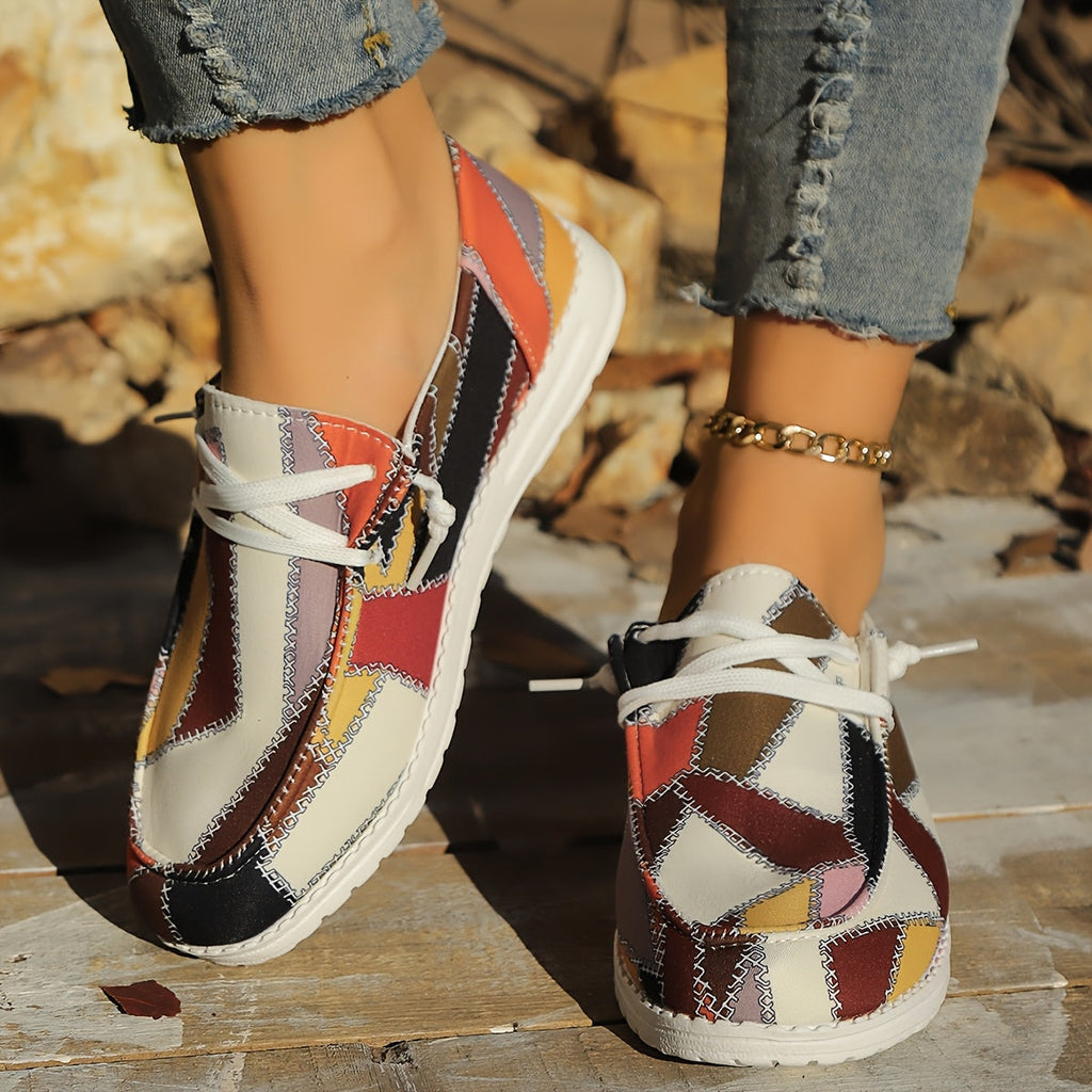 Women's Stylish Plaid Canvas Sneakers