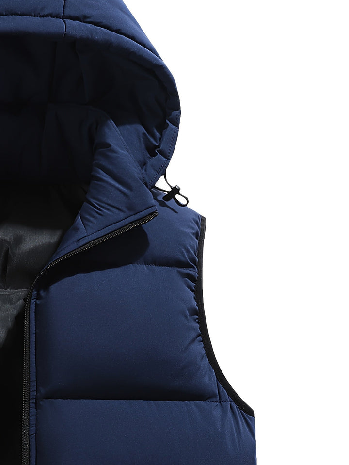 Colete acolchoado com capuz para homem