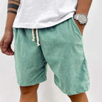 Men's Corduroy Drawstring Shorts Relaxed Fit Casual Light Green
