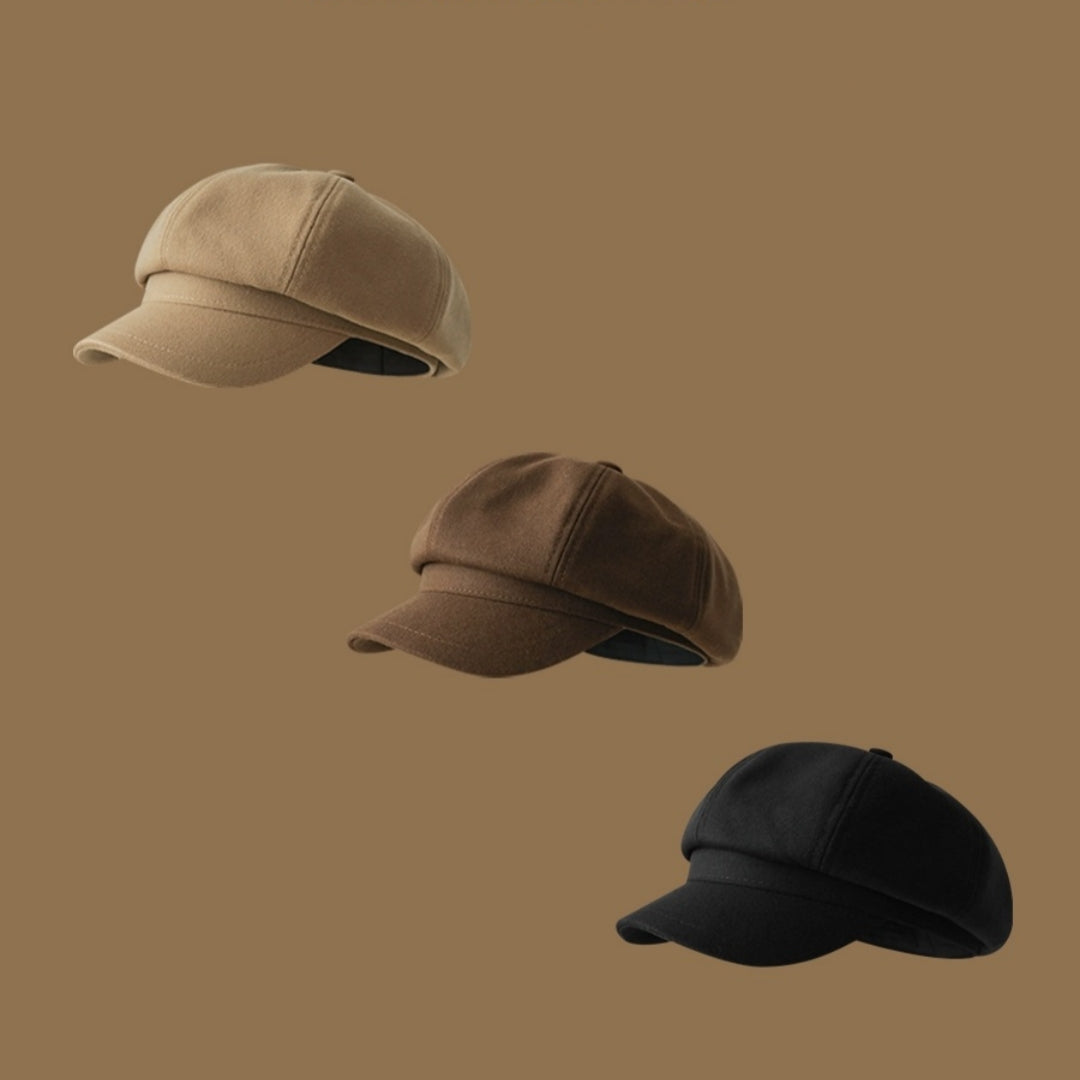 Korean-style Octagonal Cap for Girls - Artistic Retro Newsboy Hat