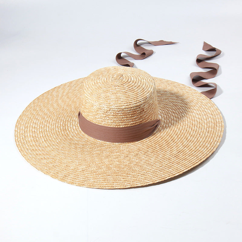 Sombrero de paja con ala ancha y estilo para mujer - Accesorio perfecto para vacaciones de verano