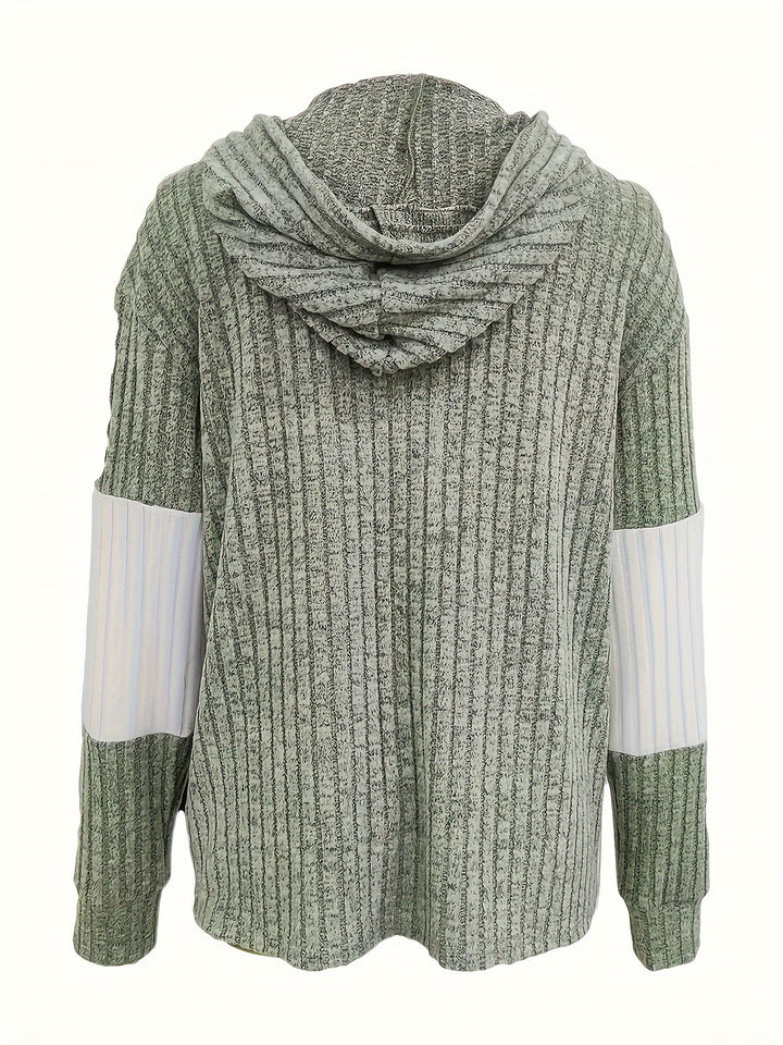 Women's Ribbed Zip-Up Hoodie