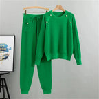 Luxe Pearl Knit Set Green