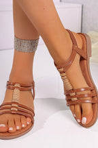 Women's Open Toe Flat Sandals - Comfortable and Stylish Footwear Brown