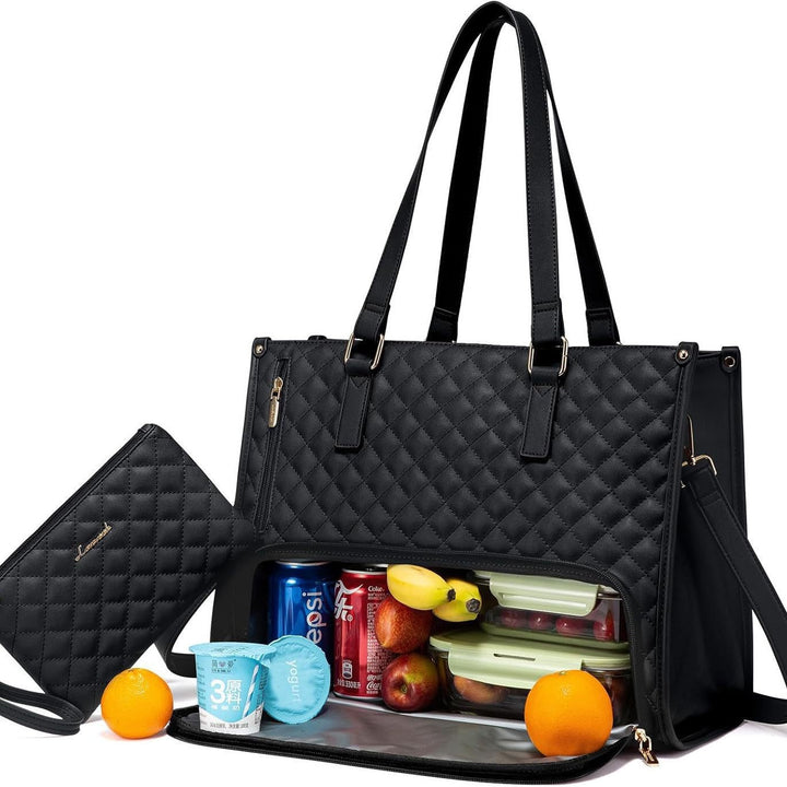 2 In 1 Lunch Tote Bag For Work And Laptop Insulated Carrier-MODAUTLET