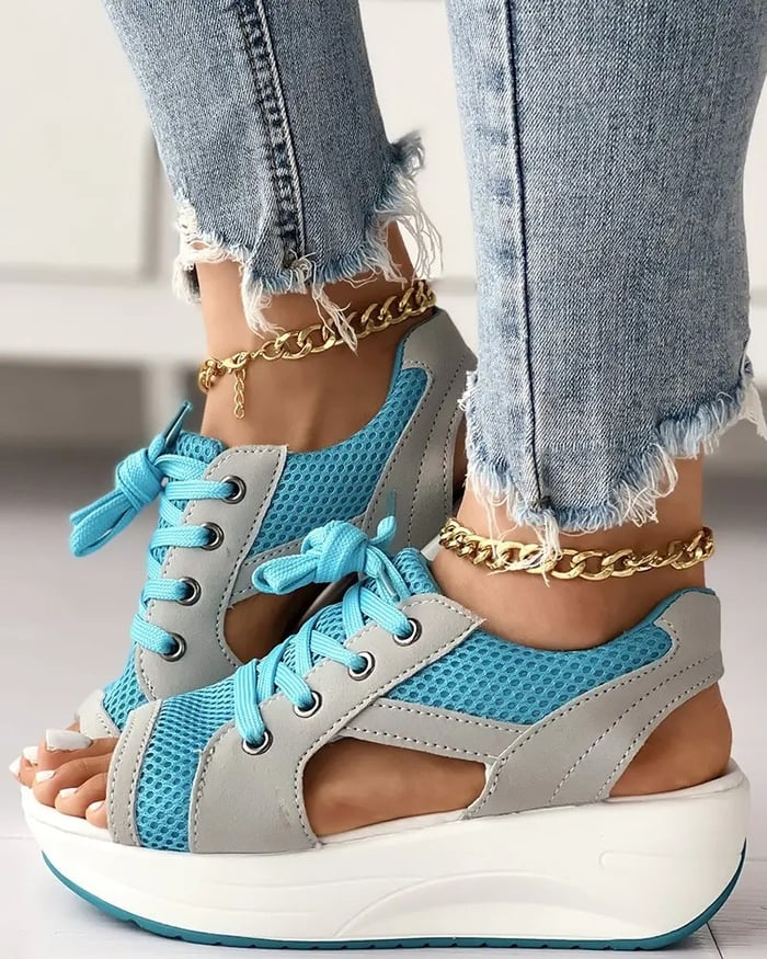 Women's Stylish Orthopedic Sandals with Contrast Panels-MODAUTLET