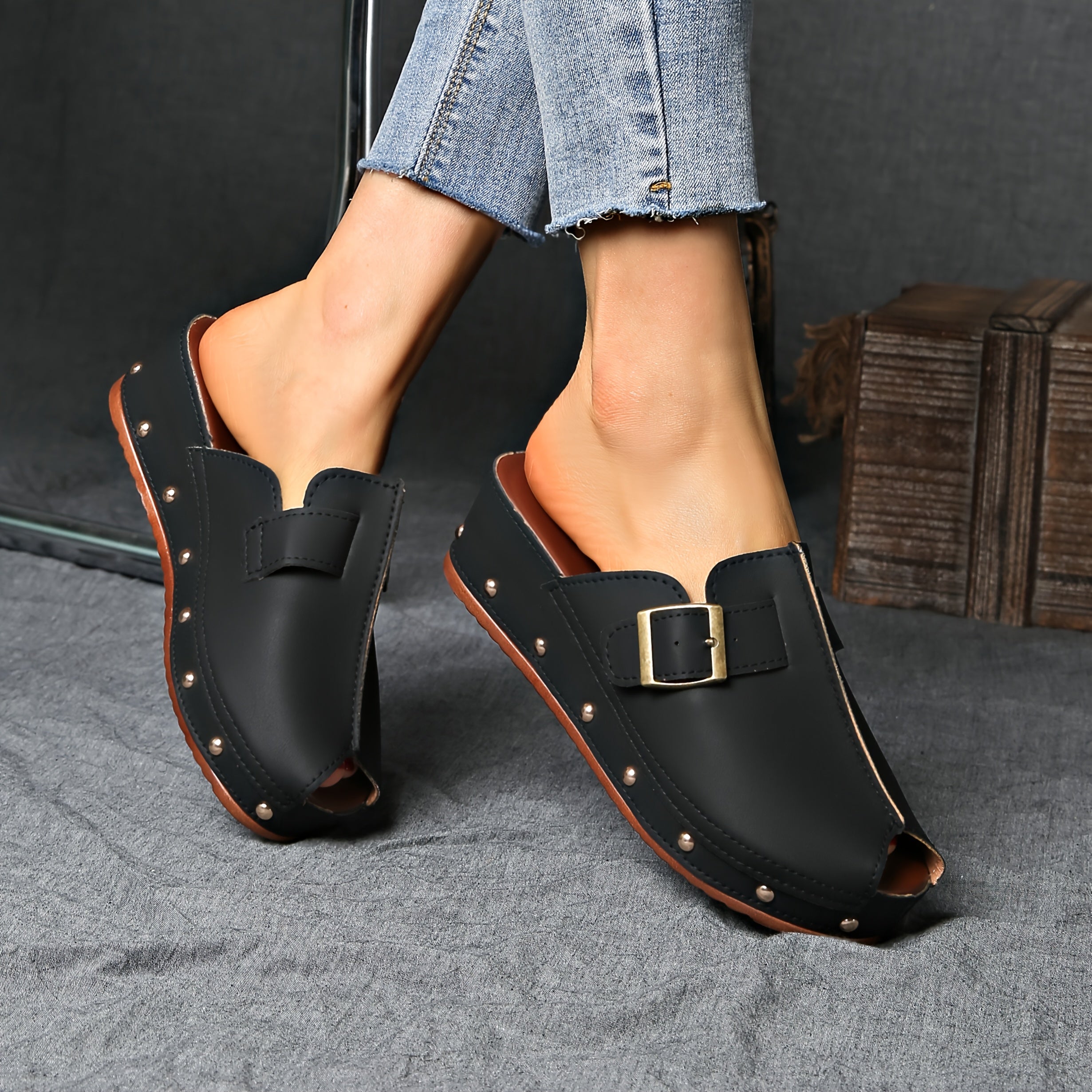 Women's Slip-Resistant Platform Sandals Black