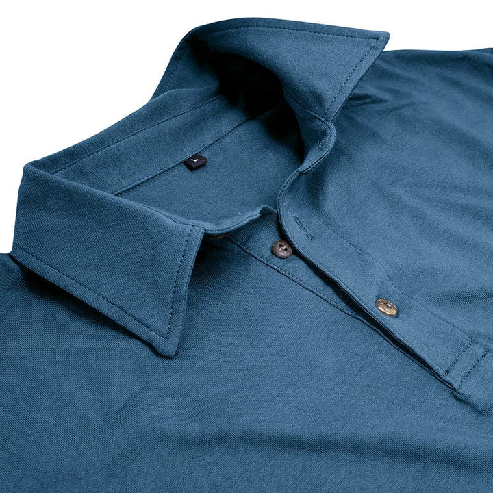 Men's Muscle Fit Long Sleeve Polo Shirt-MODAUTLET