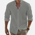 Men’s Cotton-Linen Beach Shirt Grey
