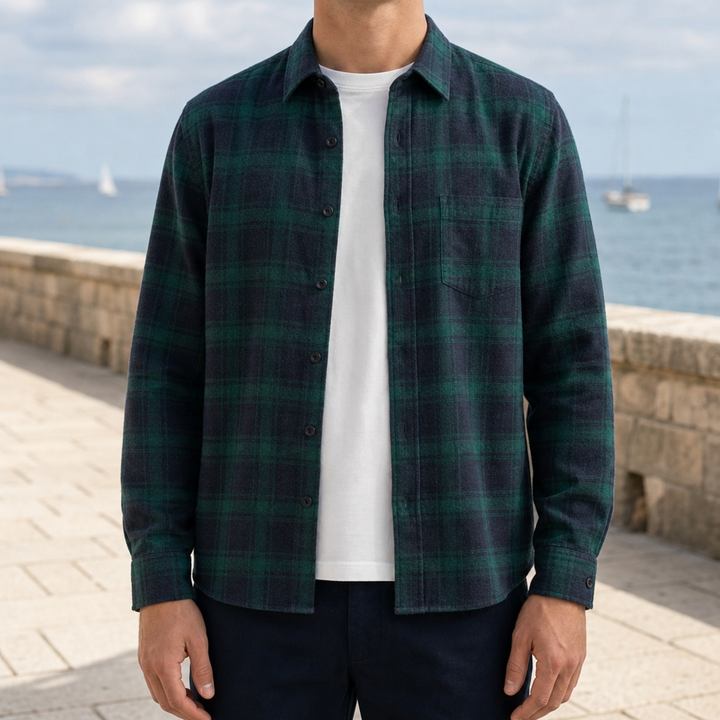 Men's Plaid Flannel Shirt Green