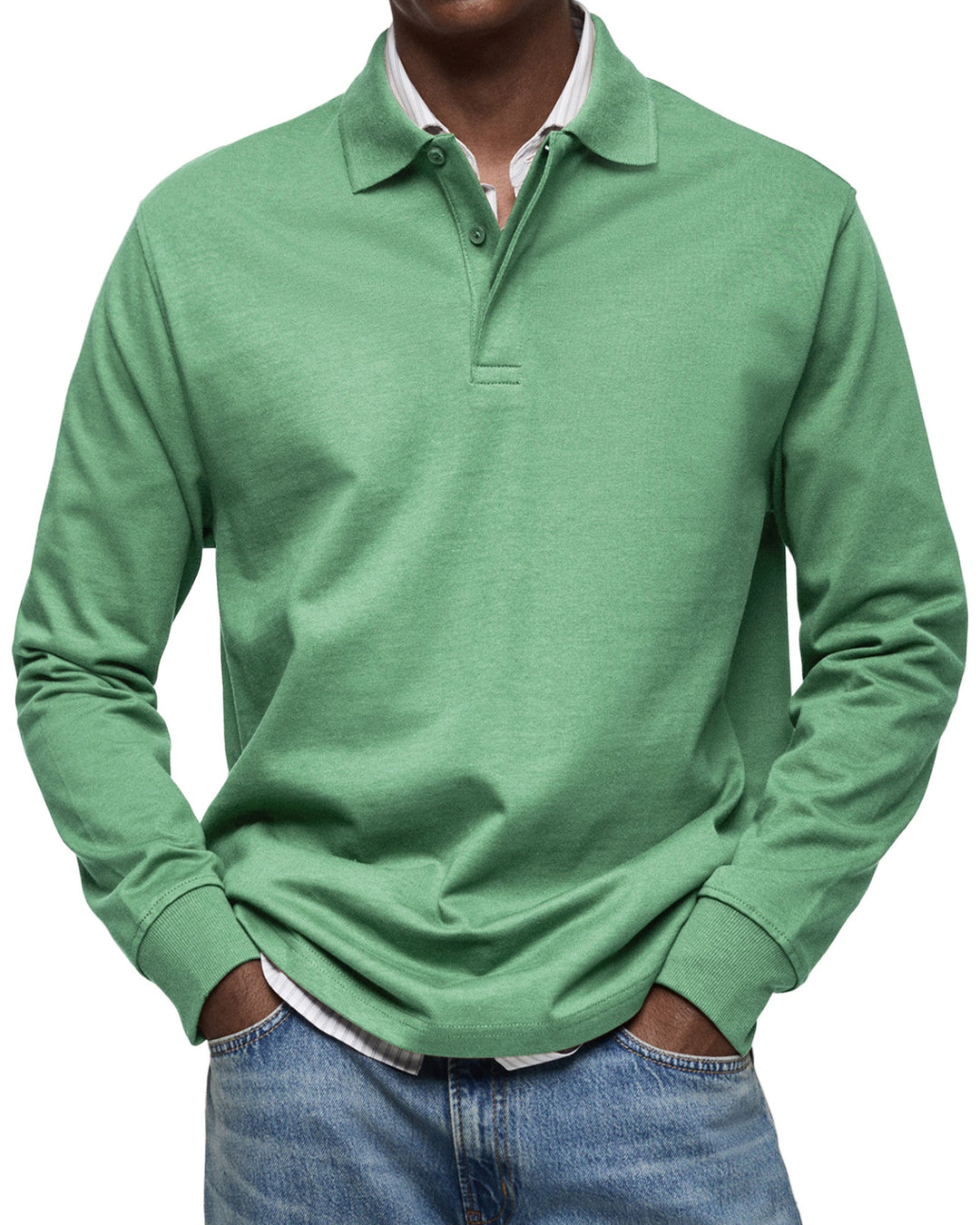 Men's Classic Long Sleeve Polo Shirt-MODAUTLET