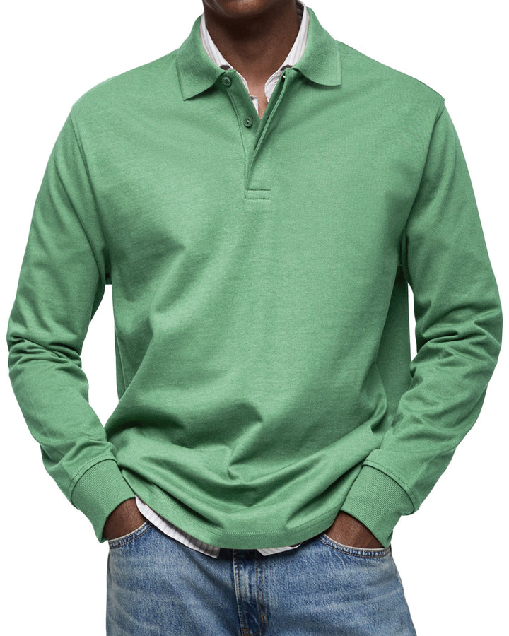 Men's Classic Long Sleeve Polo Shirt-MODAUTLET