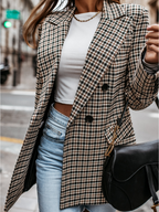 Classic Plaid Tailored Blazer