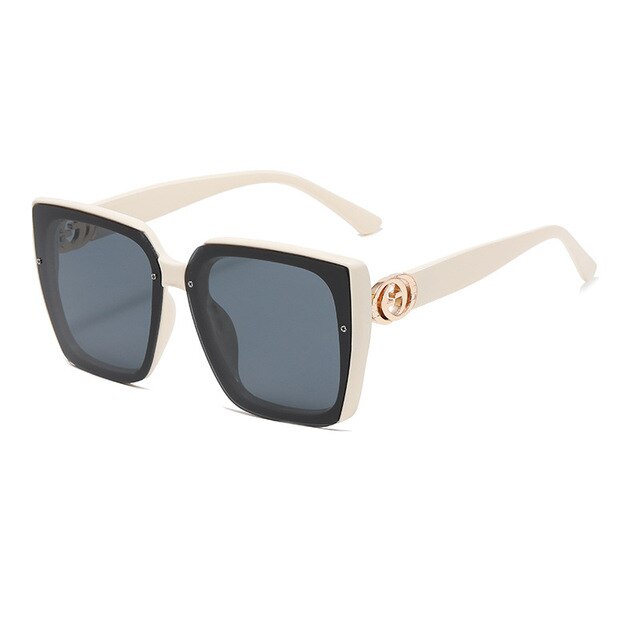 Eleglare GC Women's Fashion UV+ Sunglasses Beige-White-Black