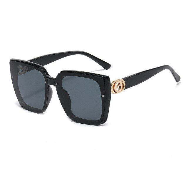 Eleglare GC Women's Fashion UV+ Sunglasses Black-Black