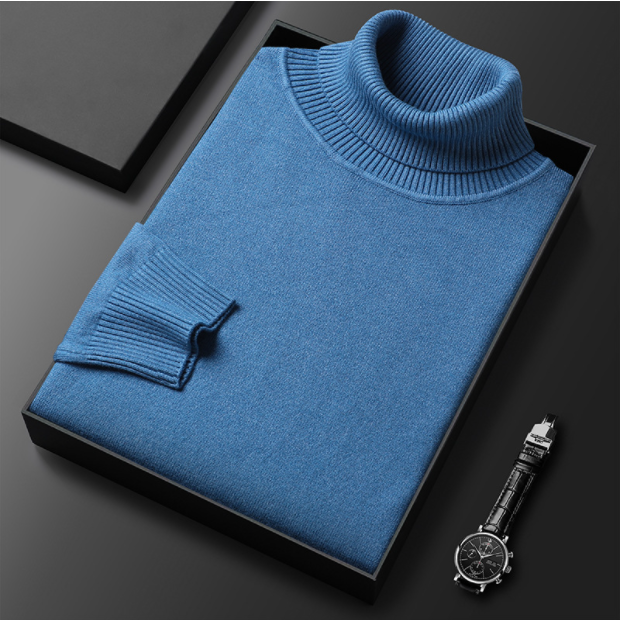 Men's Casual Knit Sweater - Soft, Warm, and Comfortable for Daily Wear BLUE