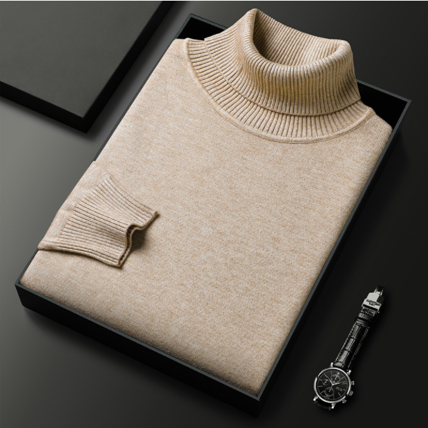 Men's Casual Knit Sweater - Soft, Warm, and Comfortable for Daily Wear KHAKI