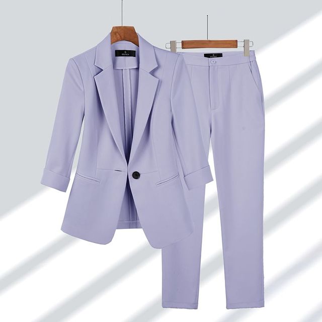 Women's Blazer And Trouser Set For Office And Events Lilla Purple Set