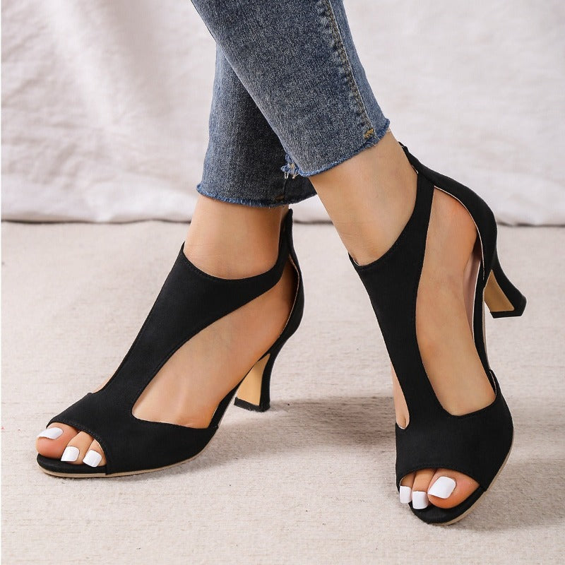 Women's Stylish High Heels with Foot Support Black