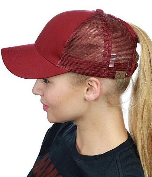 Chapéu Estilo Duck Tongue com Proteção Solar para Mulher com Abertura para Rabo de Cavalo