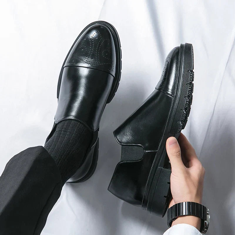 Men's Classic Genuine Leather Slip-On Shoes-MODAUTLET