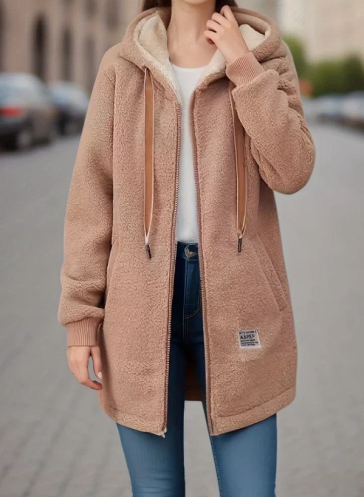 Cozy Fleece Winter Hoodie Khaki