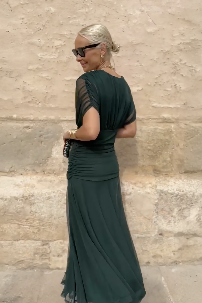 Dame Elegant V-hals Fantasy Maxi-kjole til fester