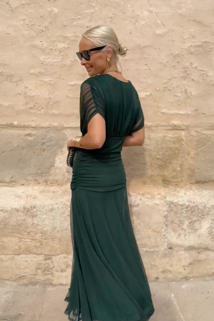 Dame Elegant V-hals Fantasy Maxi-kjole til fester