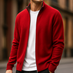Men's Cashmere Zip Cardigan