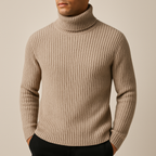 Men's Cozy Ribbed Turtleneck Sweater - Classic Fit
