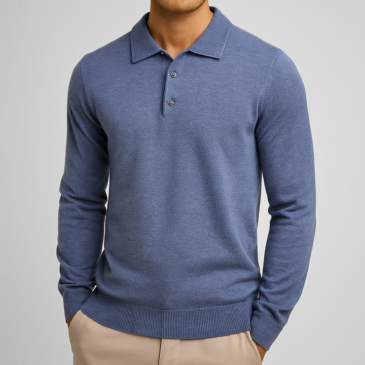 Men's Wool Polo Shirt-MODAUTLET