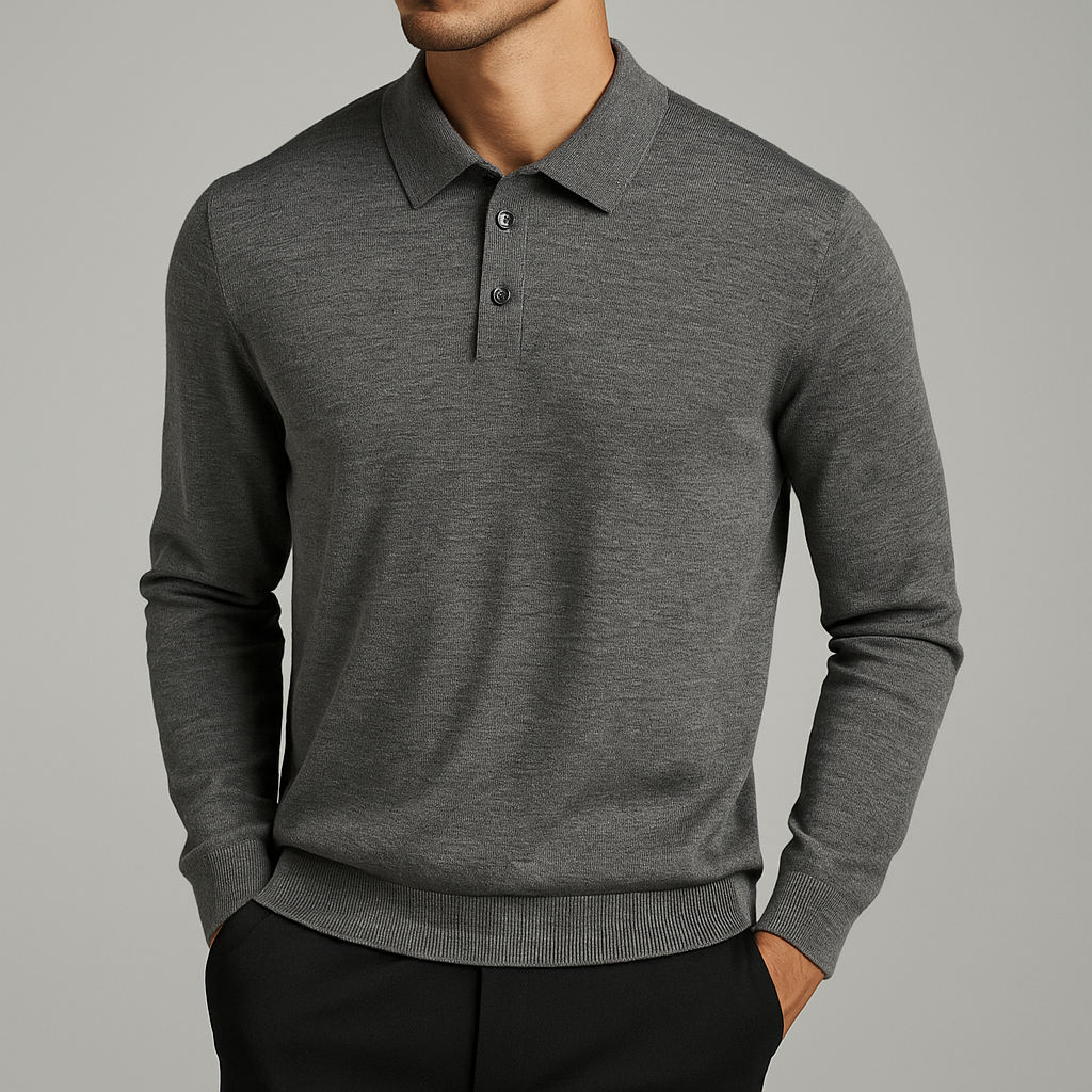 Men's Wool Polo Shirt-MODAUTLET