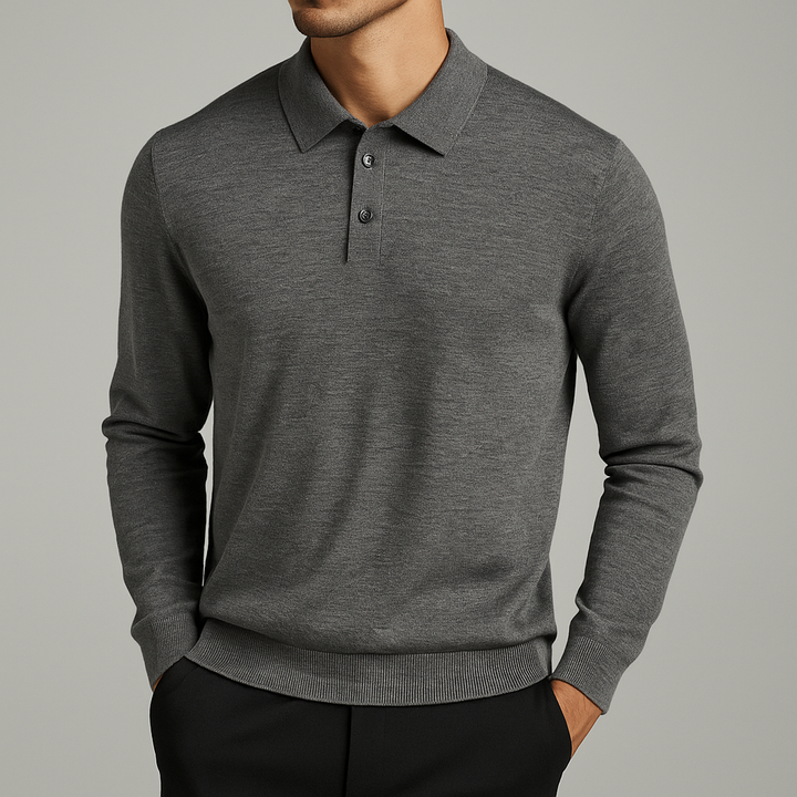 Men's Wool Polo Shirt-MODAUTLET