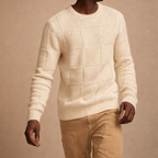 Men's Checker Knit Pullover - Stylish and Comfortable Knitwear for Every Occasion