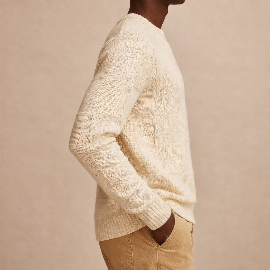Men's Checker Knit Pullover - Stylish and Comfortable Knitwear for Every Occasion