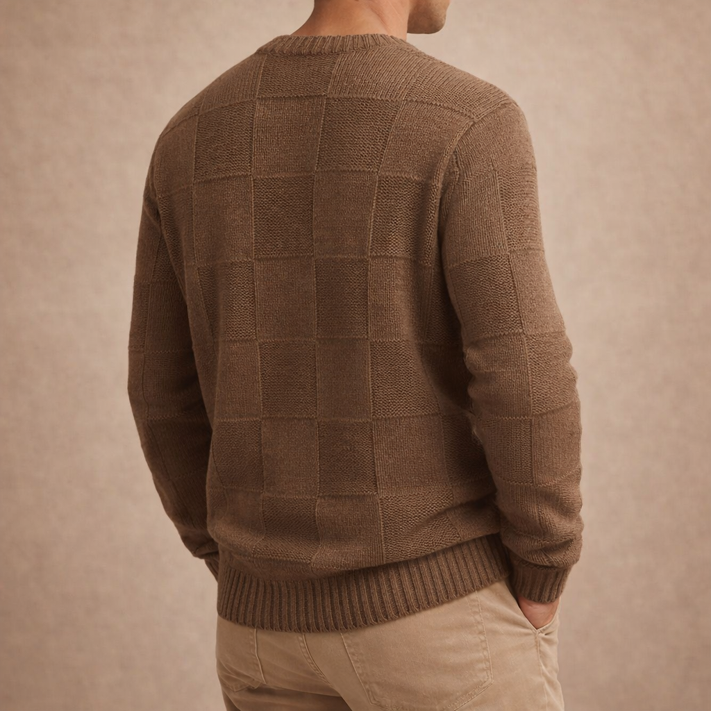 Men's Checker Knit Pullover - Stylish and Comfortable Knitwear for Every Occasion