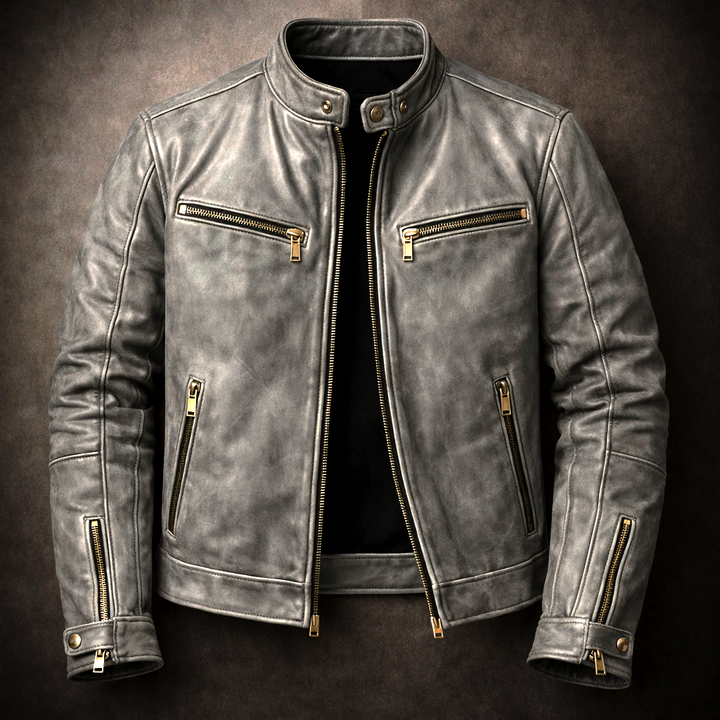 Vintage leren jas voor heren