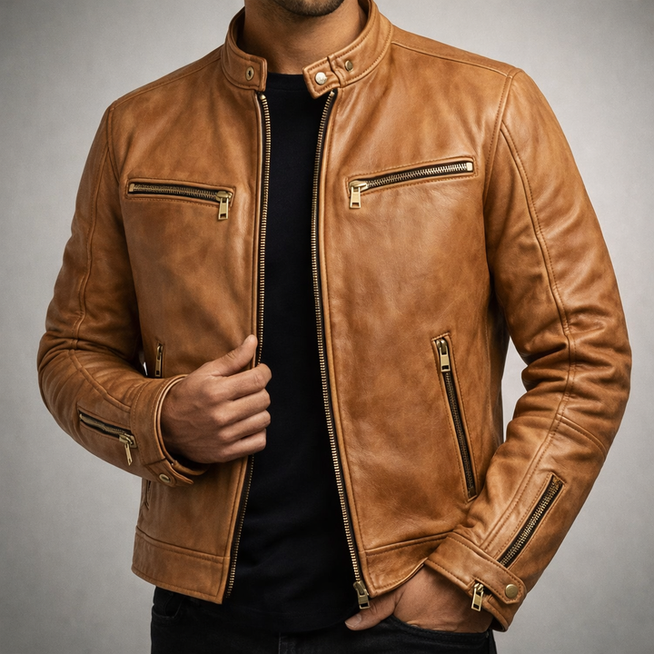 Vintage leren jas voor heren