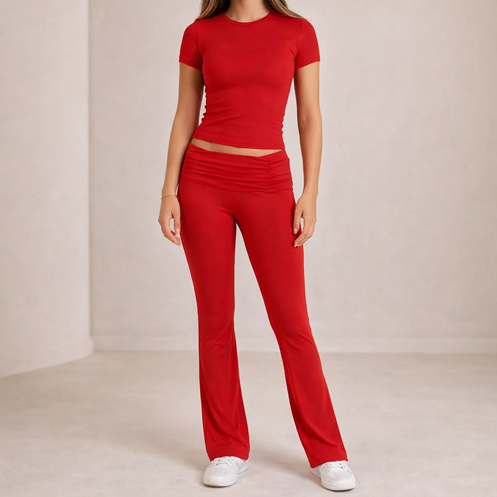 Women's Two-Piece Set – Stylish Comfort, Versatile Design Red