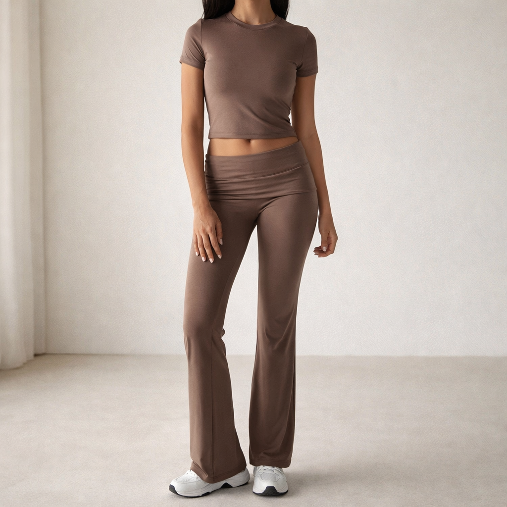 Women's Two-Piece Set – Stylish Comfort, Versatile Design Coffee