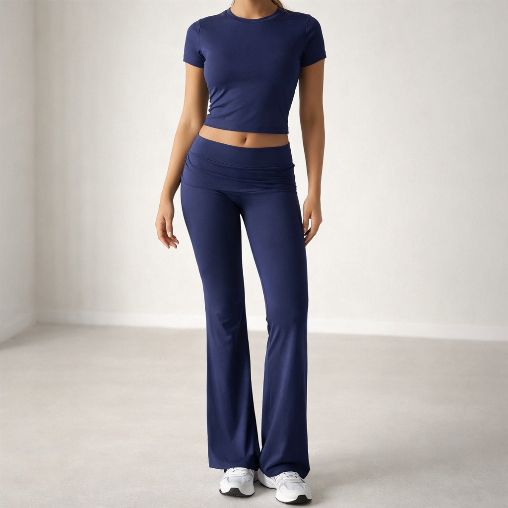 Women's Two-Piece Set – Stylish Comfort, Versatile Design Navy blue