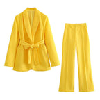 Women's Elegant Two-Piece Suit Yellow