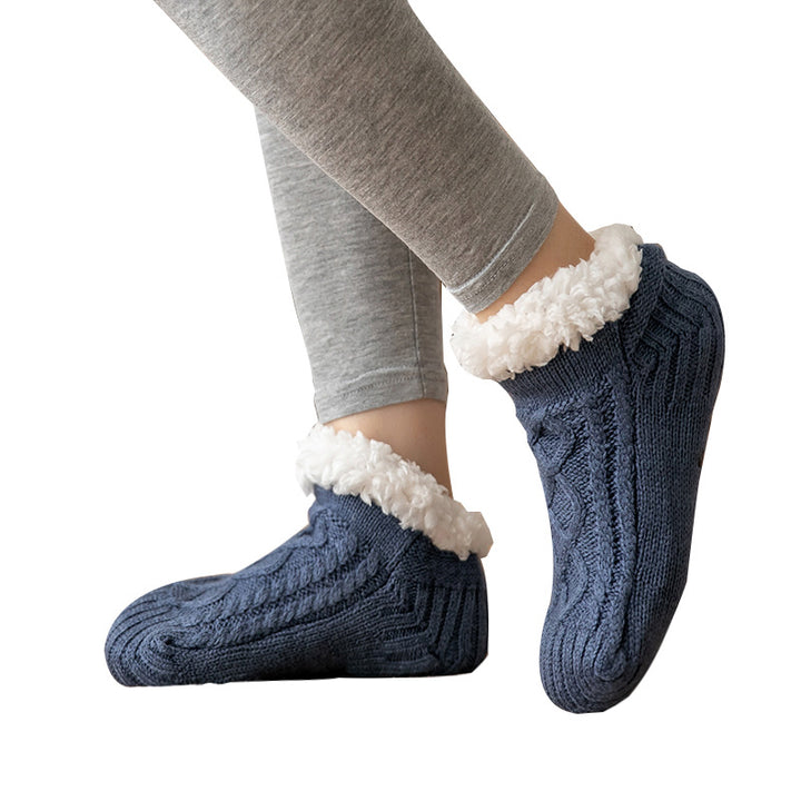 Cozy Non-Slip Plush Knitted Floor Socks for Women - Warm Winter Home Essentials-MODAUTLET