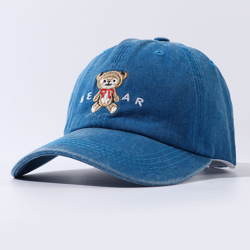 Gorras de papá bordadas con oso de peluche de dibujos animados para mujer