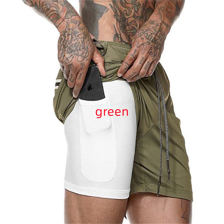 Pocket Compression Shorts With Pockets For Running Green