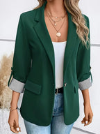 Tailored Womens Blazer For Professional Power Suit Office Dark Green